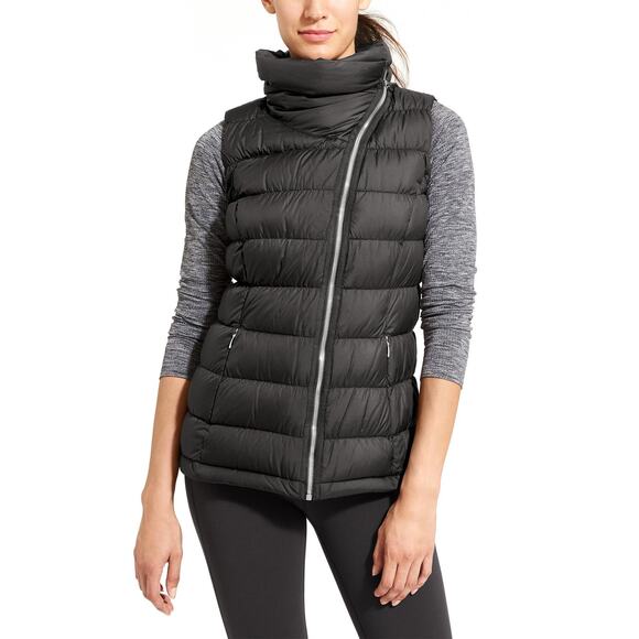 ATHLETA Downabout Vest Black Goose Down Fill Puffer High Neck Full Zip Women's S - Picture 2 of 11